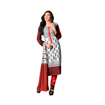 Neela’s classic Kameez and shalwar in soft CVC fabric with soft Georgette Dupatta